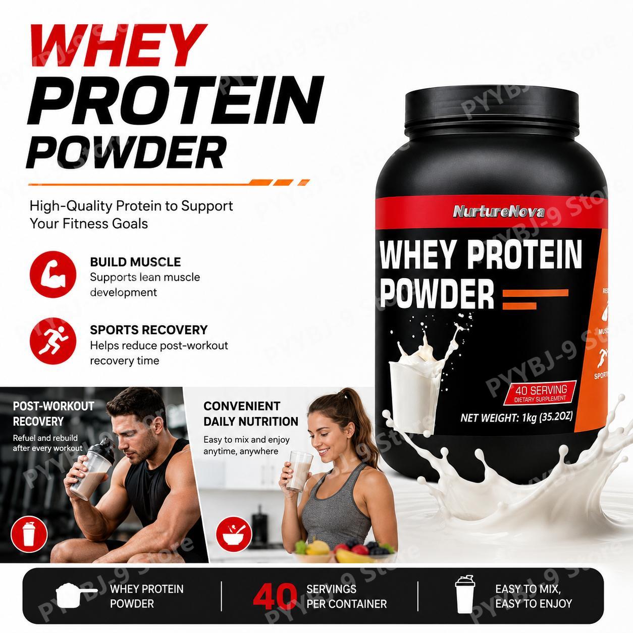 Fitness Nutrition Whey - NurtureNova Whey Protein Powder Milk Flavor