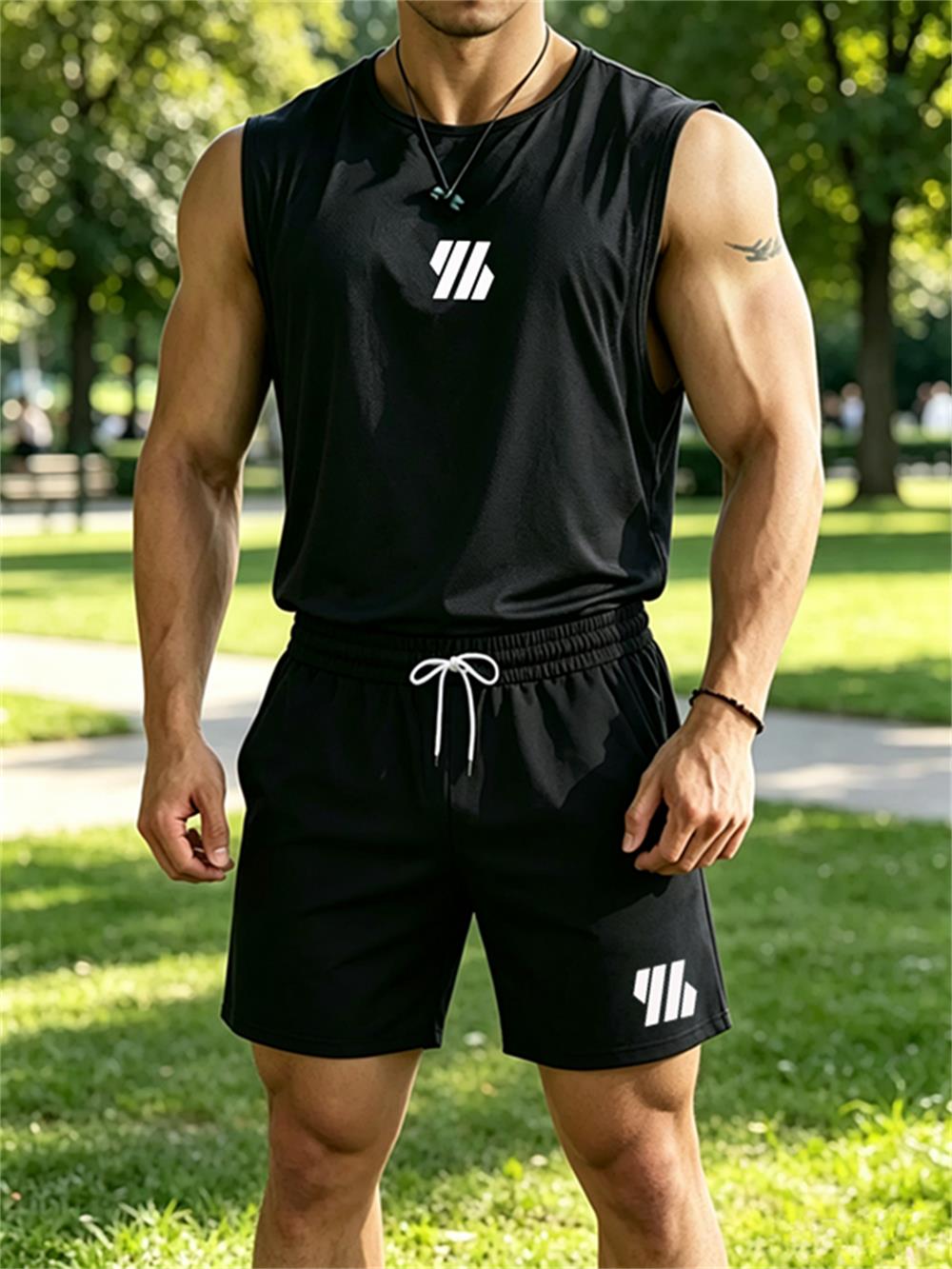 Fitness & Nutrition Lab - 2026 new Men's Brand Vest Two-piece