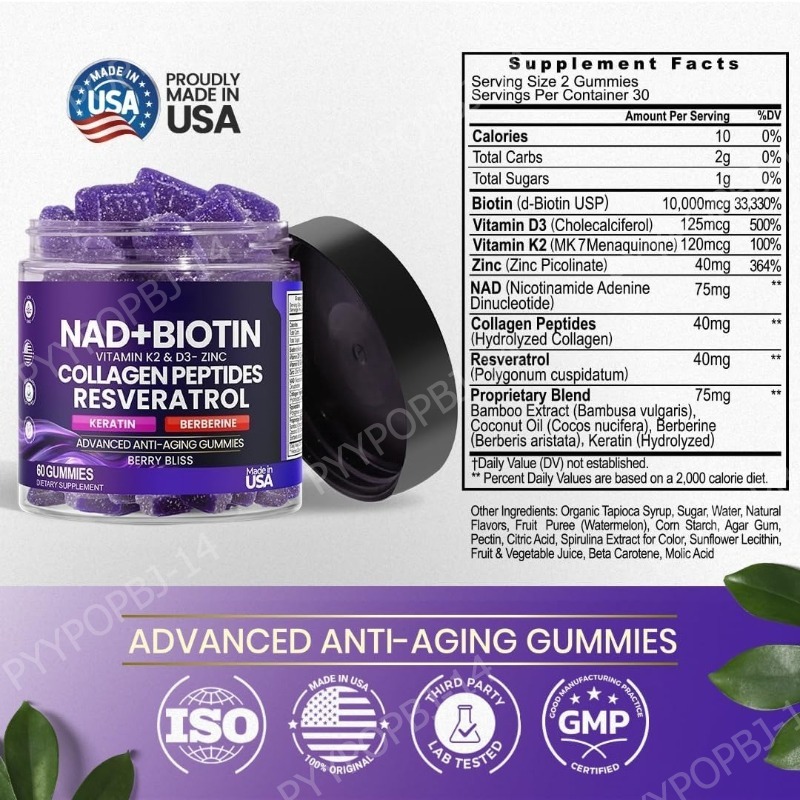 Biotin Collagen Gummies with N - Vitamin D3 K2 Drop review and price